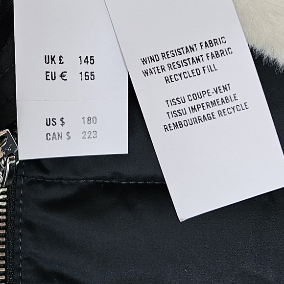 Abercrombie & Fitch Vegan Fur Collar Mini Quilted Ultra Puffer BLACK Outerwear - Picture 9 of 15